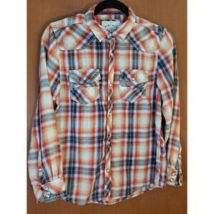 Women's BKE Western style Button Down Blouse Plaid Size Large